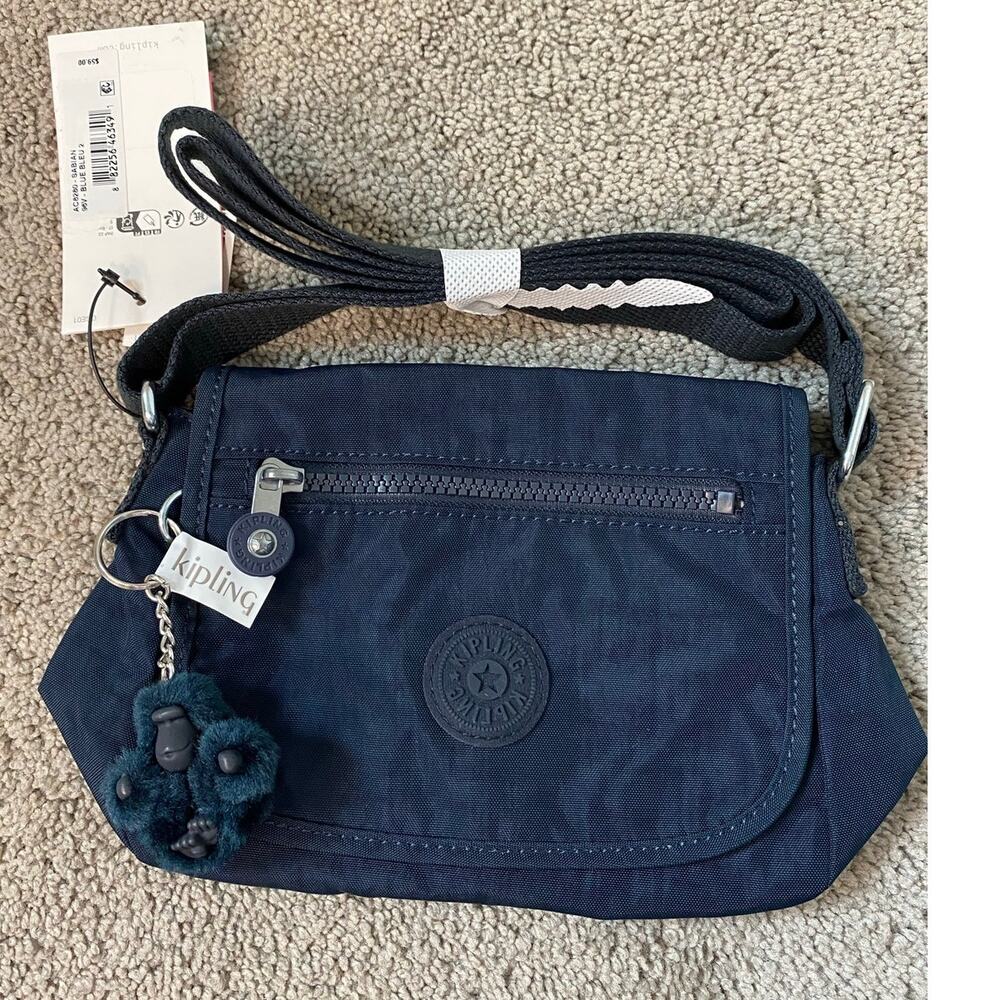 New Kipling Sabian Mini Crossbody Shoulder Bag Blue Adjustable Strap